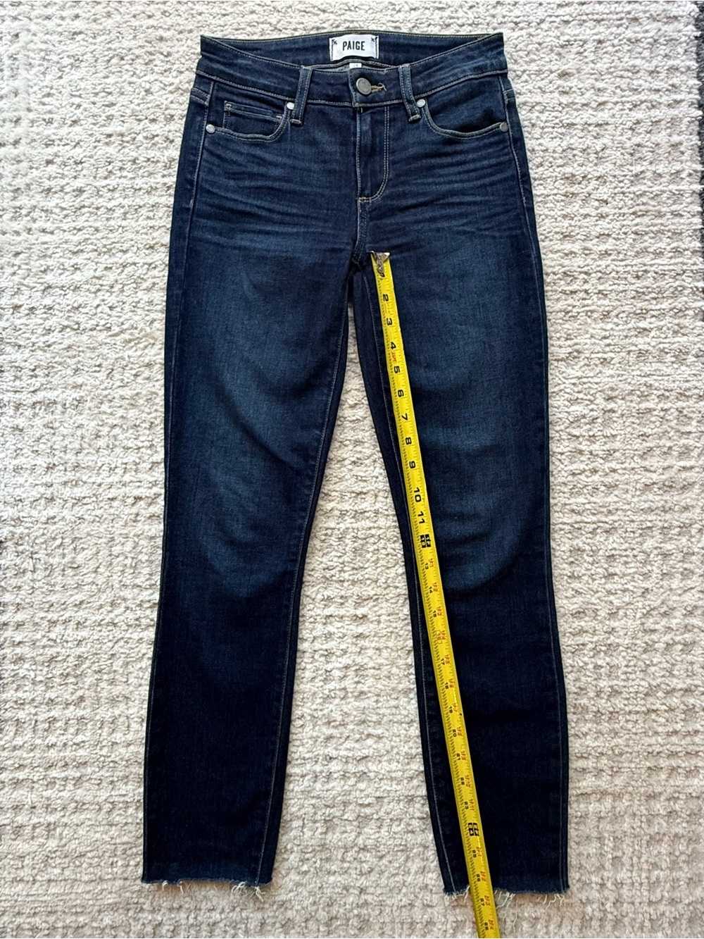 PAIGE $239 Verdugo Ankle Dark Blue High-Rise Skinny Jeans - Picture 8 of 8